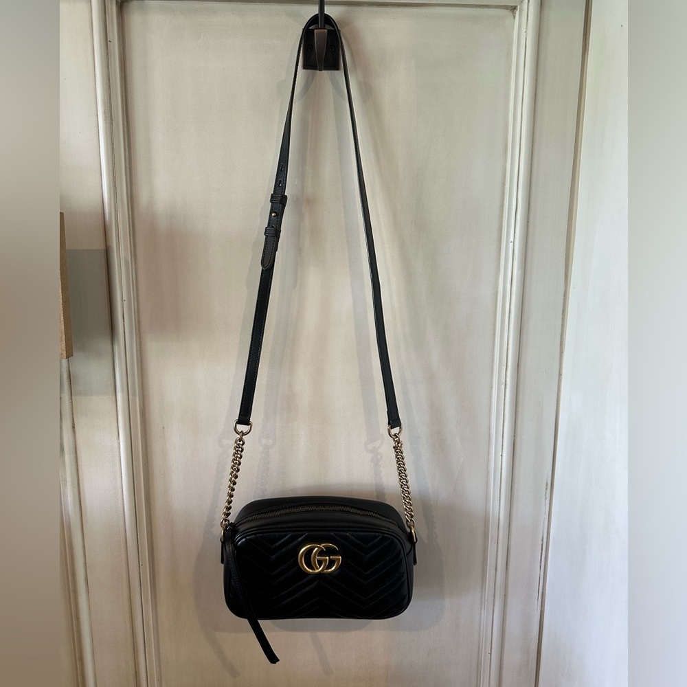 Gucci GG Marmont quilted chevron camera bag, organizer, box, dust bag EUC Small - Picture 3 of 16